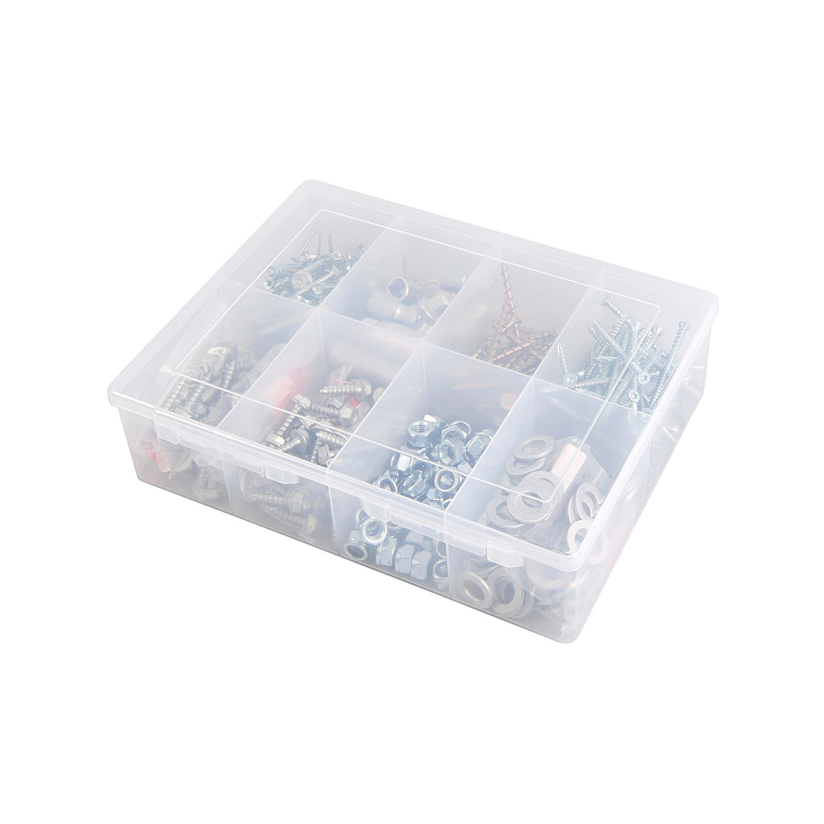 Craftright 8 Compartment Storage Organiser Box Clear Polypropylene