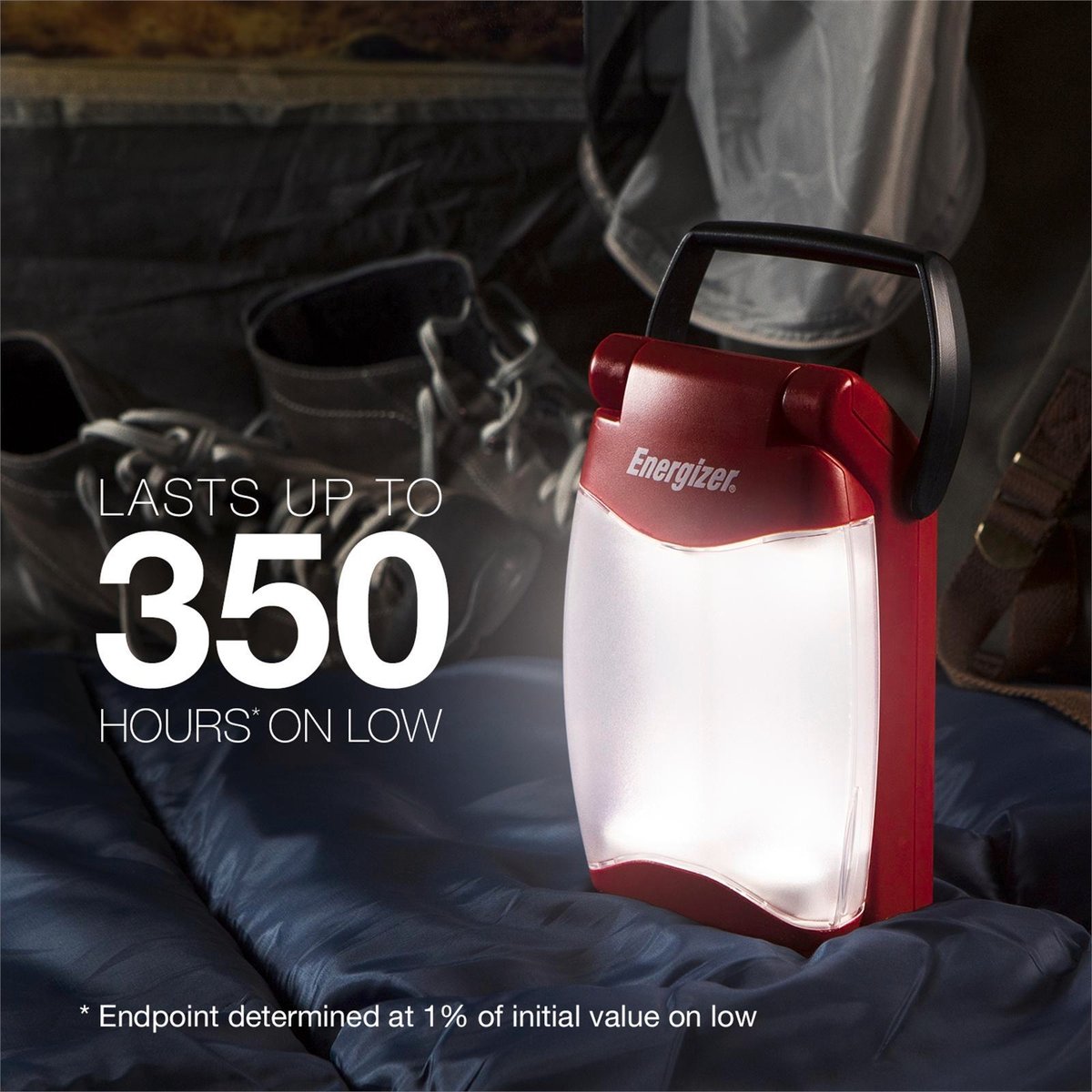 Energizer 500 Lumen Folding LED Lantern Red Water Resistant FL457