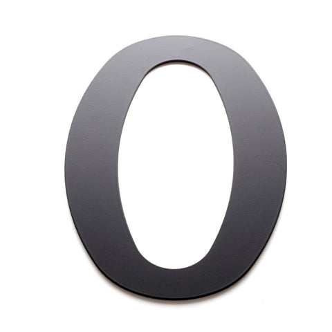 Sandleford 200mm Black Lorenzo House Number 0 - Powder Coated Steel, Weather Resistant