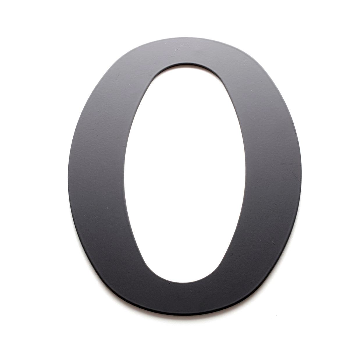 Sandleford 200mm Black Lorenzo House Number 0 - Powder Coated Steel, Weather Resistant