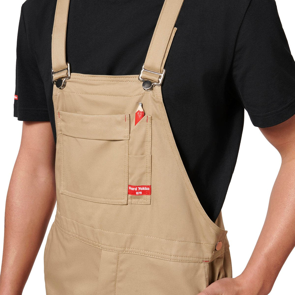 Hard Yakka Khaki Cotton Drill Bib & Brace Overalls, Men's Size 107, 290gsm