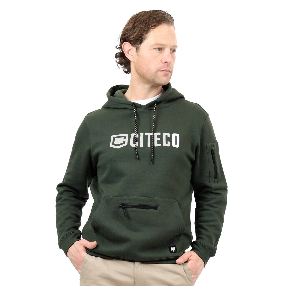 Citeco Men's Khaki Hoodie Cotton/Polyester - Large