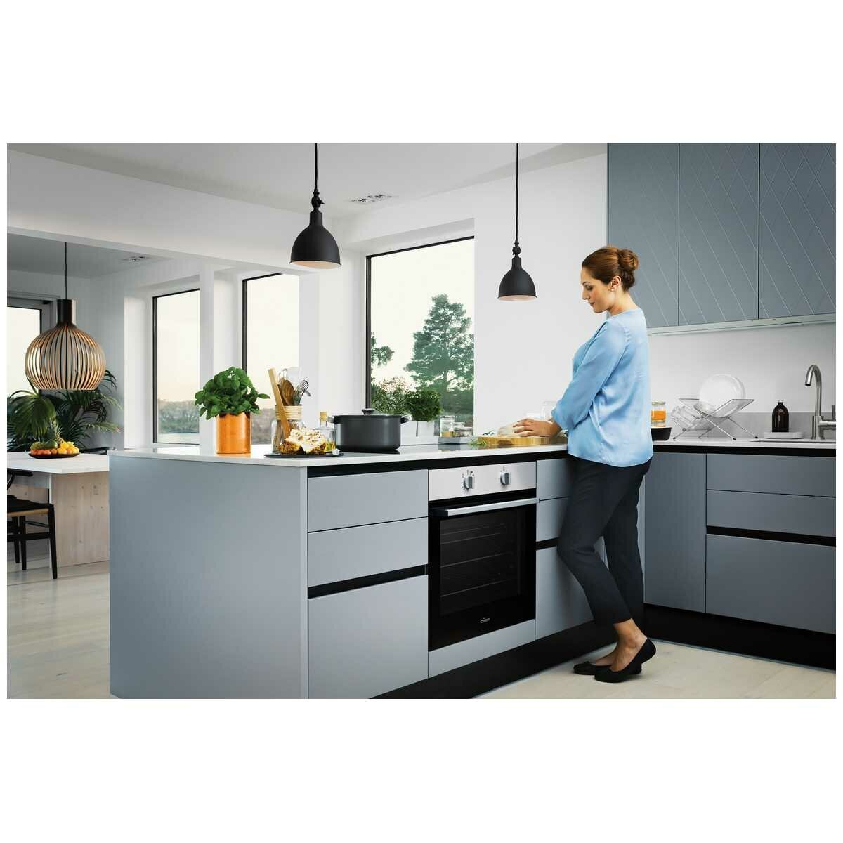 Chef 60cm 3 Function Electric Built-In Oven - 80L, 10A Plug and Lead, White Finish - CVE612WB
