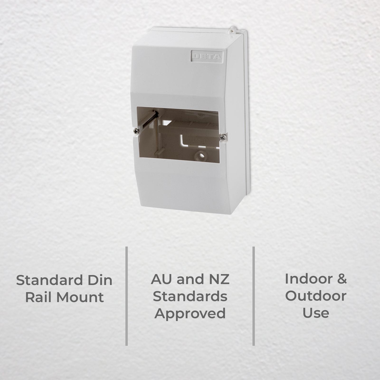 DETA 4 Module Enclosure, White Polycarbonate, 153mm x 88mm x 69mm, Indoor