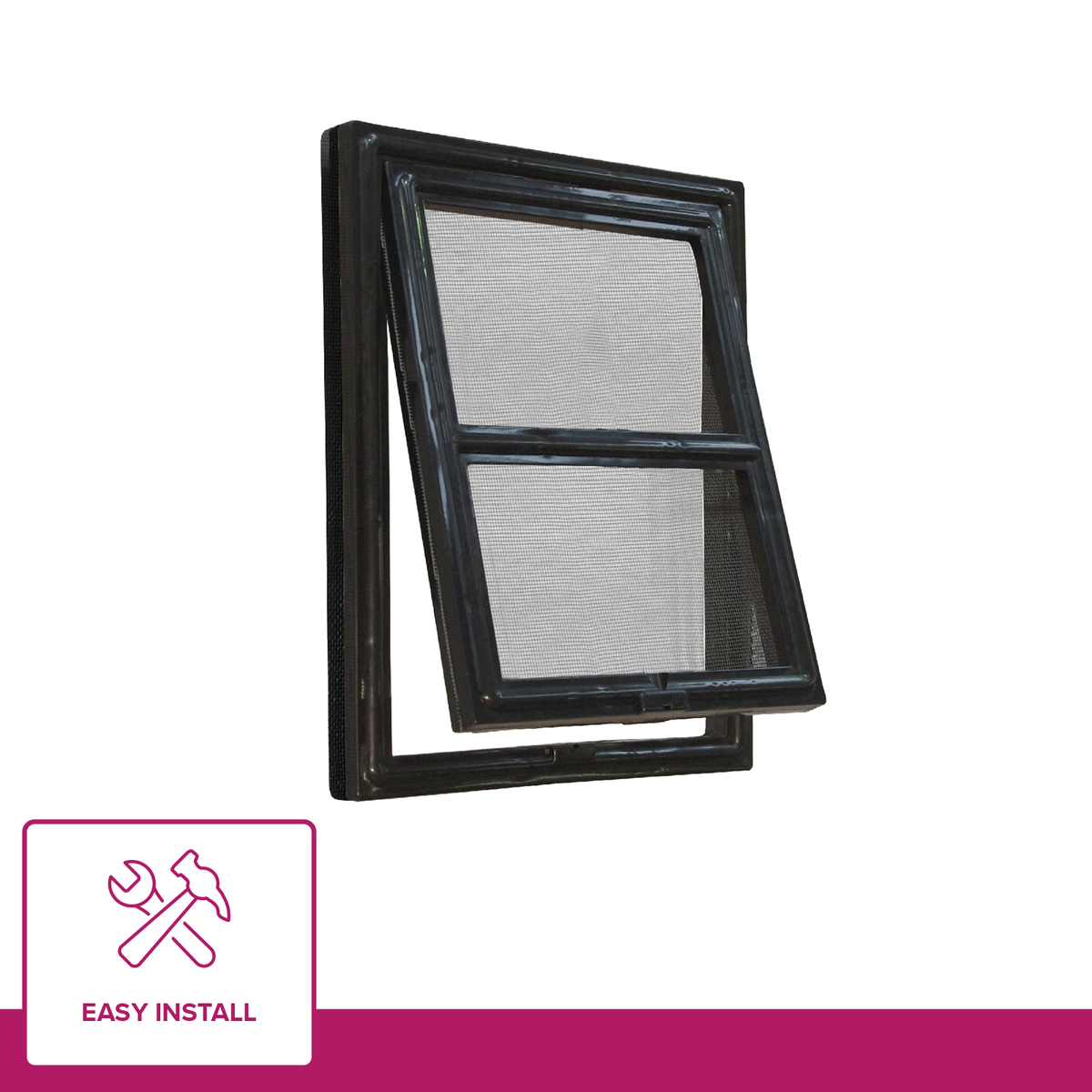 Pillar Products 202 x 254mm Black Polypropylene Flyscreen Pet Door - Medium