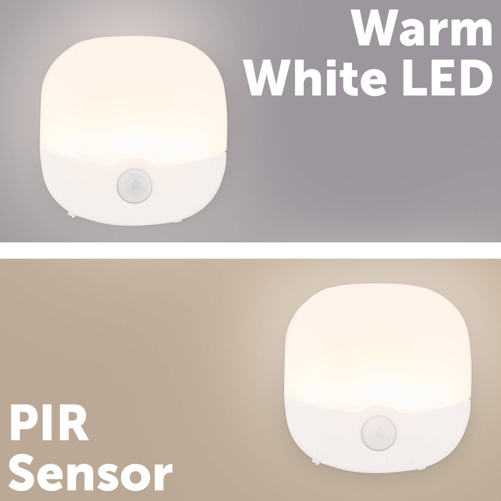 Arlec 67 x 22mm White Rechargeable Motion Sensor Square Night Light