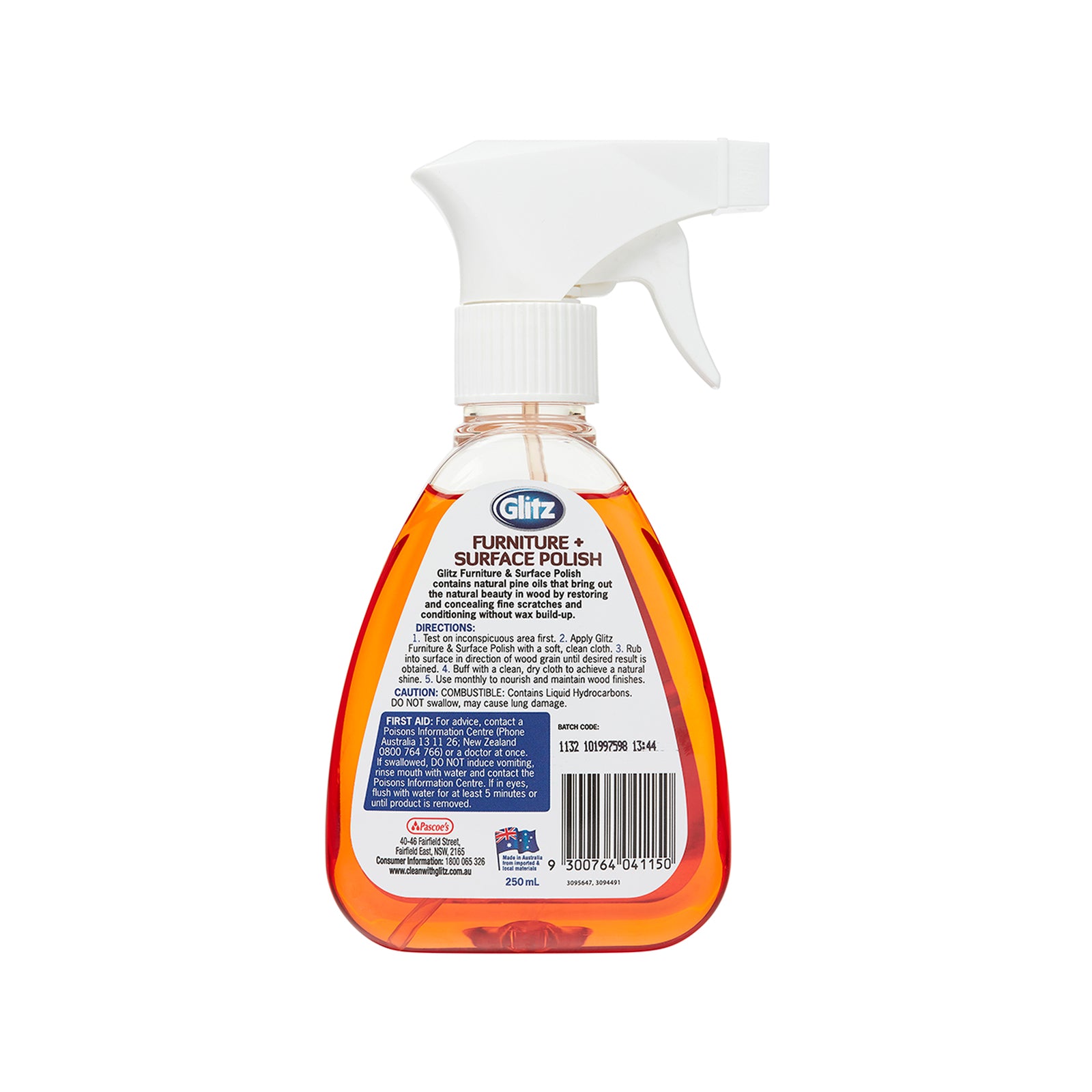 Glitz Furniture Polish with Natural Pine Oil, 250ml