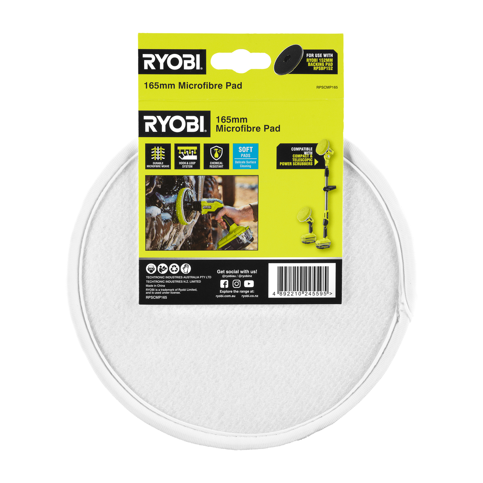 Ryobi 165mm Microfibre Cloth Cleaning Pad