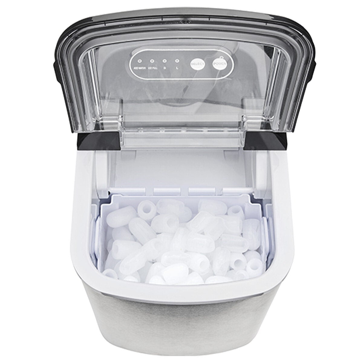 Morphy Richards Benchtop Ice Maker - 600g Ice Bin, Small or Large Cubes, Stainless Steel - MRIM15SS
