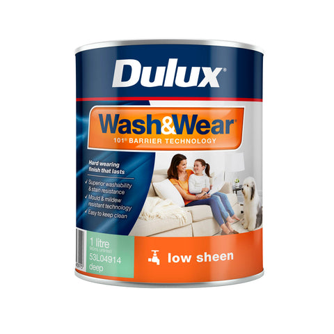 Dulux Wash&Wear Low Sheen Interior Paint Deep Base 1L - Tintable, Indoor