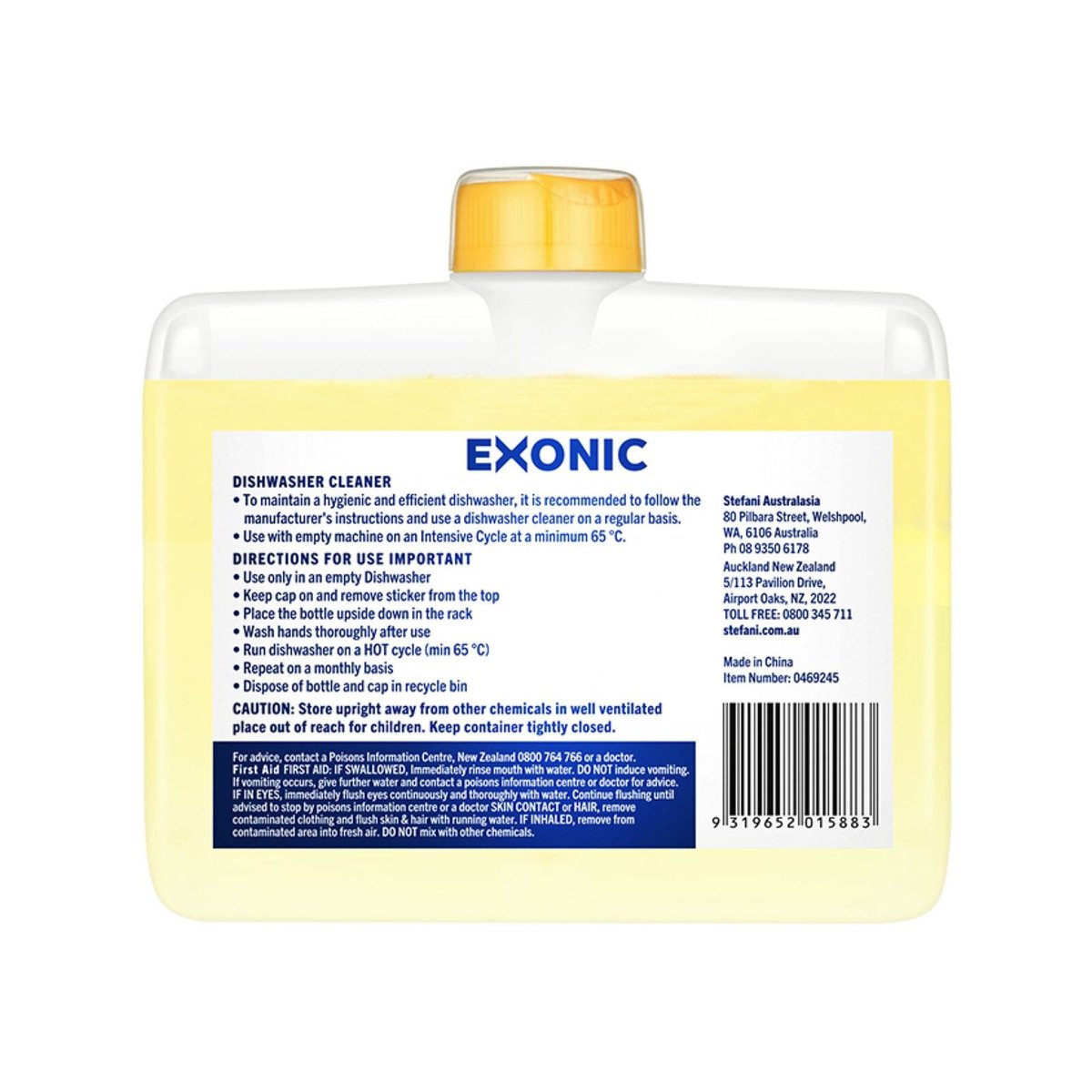 Exonic Dishwasher Cleaner - 250ml - Removes Limescale & Odours - Yellow - SuperSaverAU - view 2