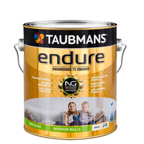 Taubmans 2L White Semi Gloss Endure Interior Walls Paint - Stain Resistant - Low Odour - SuperSaverAU - view 1