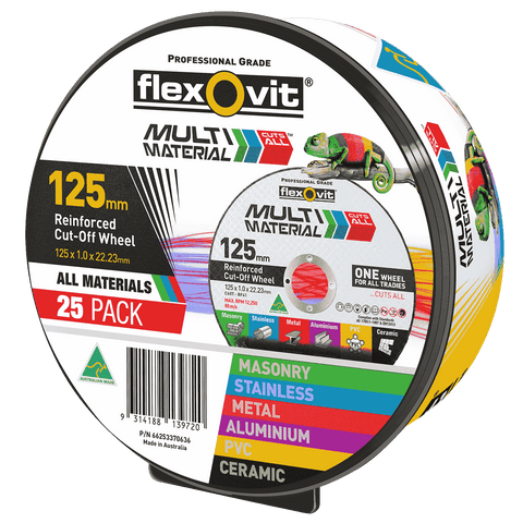 Flexovit 125 x 1.0 x 22.23mm Silicon Carbide Cut Off Wheel 25 Pack