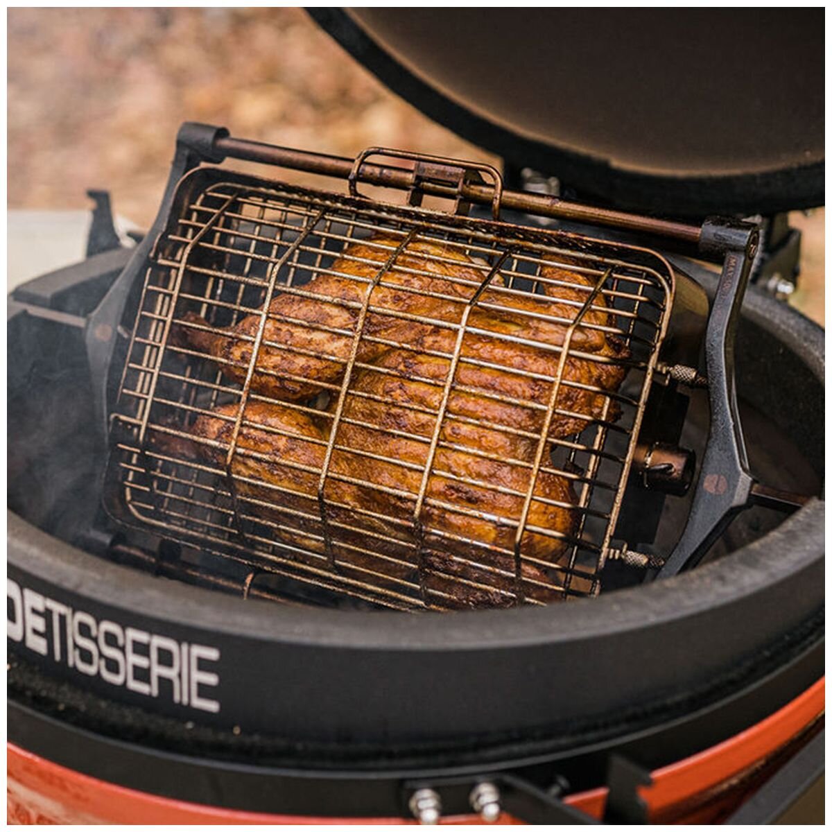Kamado Joe JoeTisserie basket kit - flat basket and tumbler basket, stainless steel, silver - KJ15172022