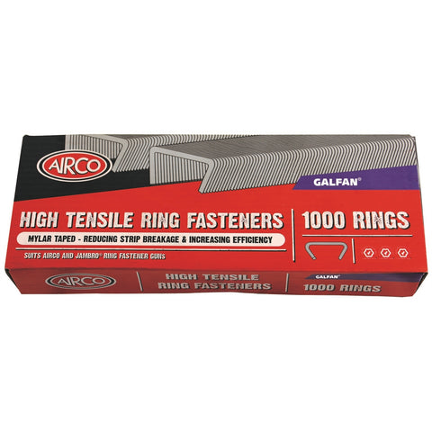 Airco 19mm Zinc/Aluminium High Tensile Galvanised Ring Fasteners 100 Pack