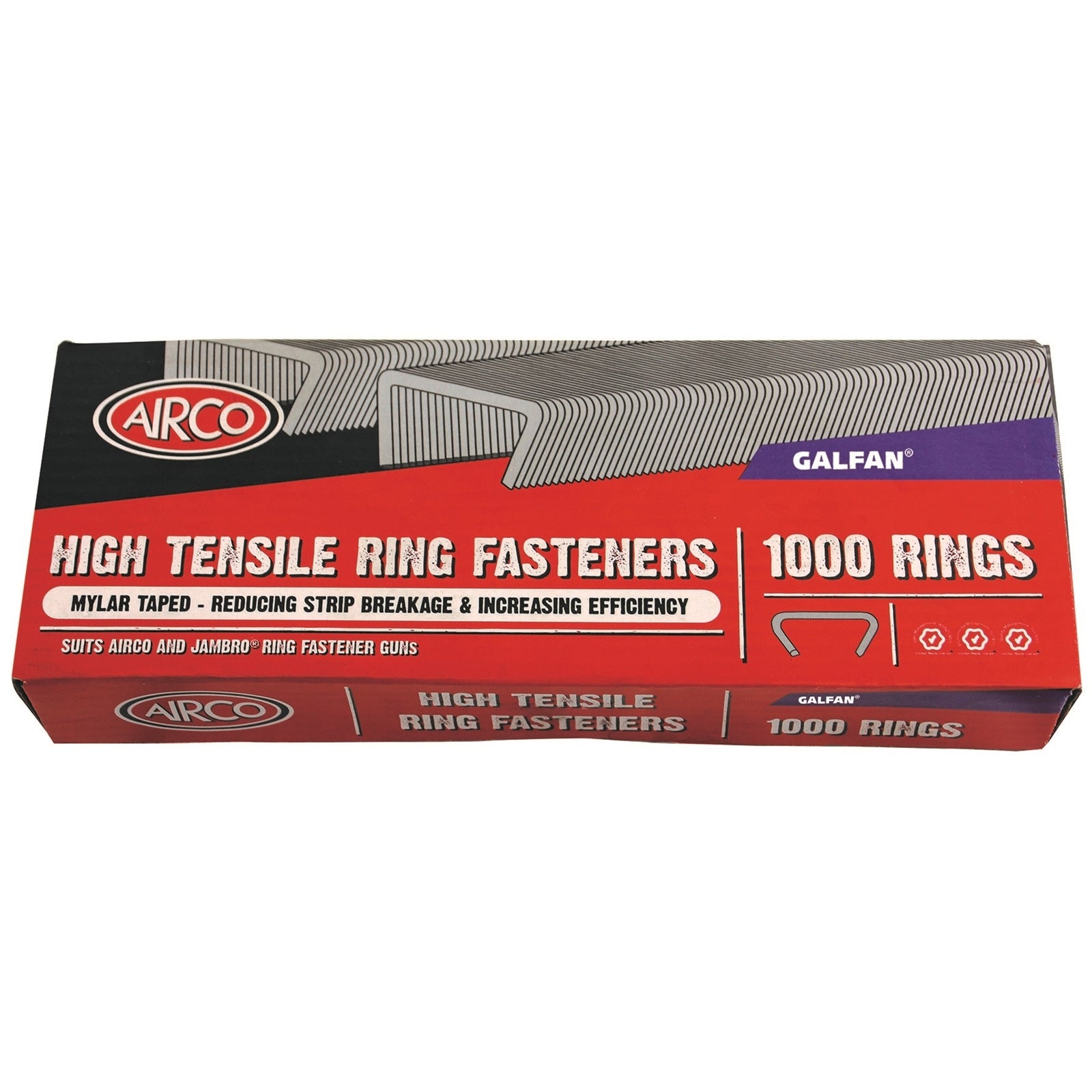 Airco 19mm Zinc/Aluminium High Tensile Galvanised Ring Fasteners 100 Pack