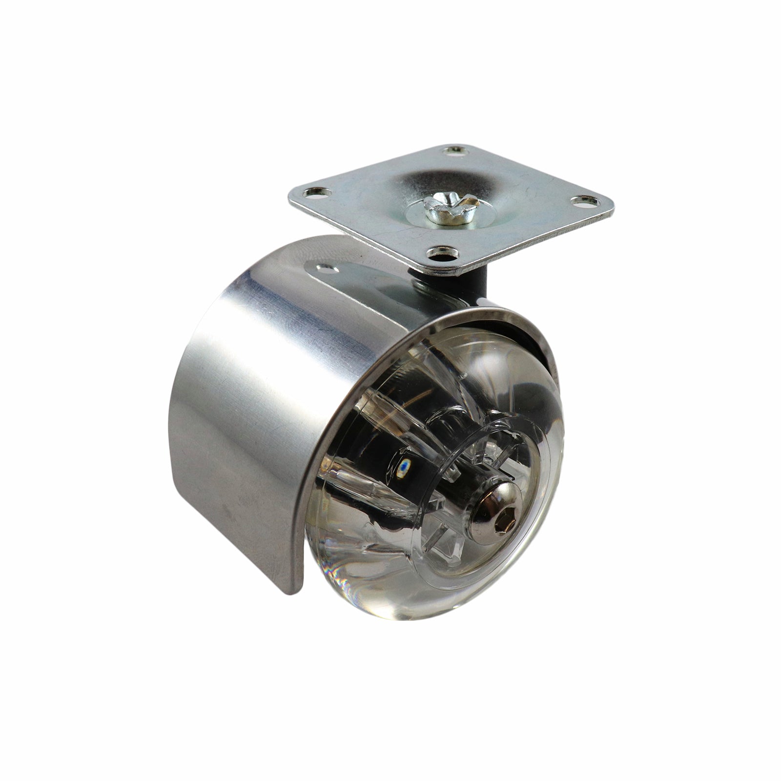 Easyroll 50mm Clear Polyurethane Twin Wheel Swivel Plate Castor 35kg