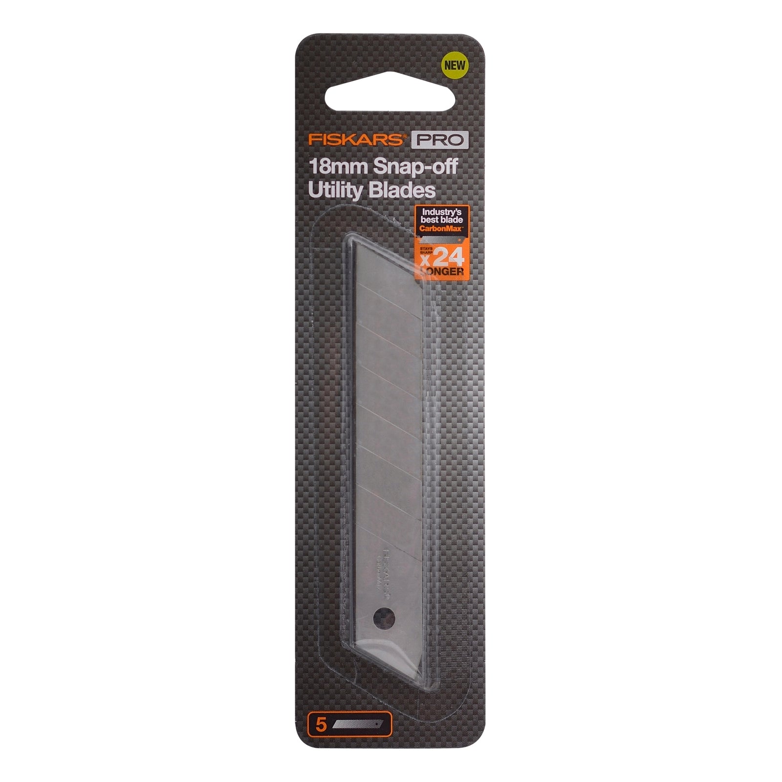 Fiskars Pro CarbonMax 18mm Steel Snap Off Blades 5 Pack