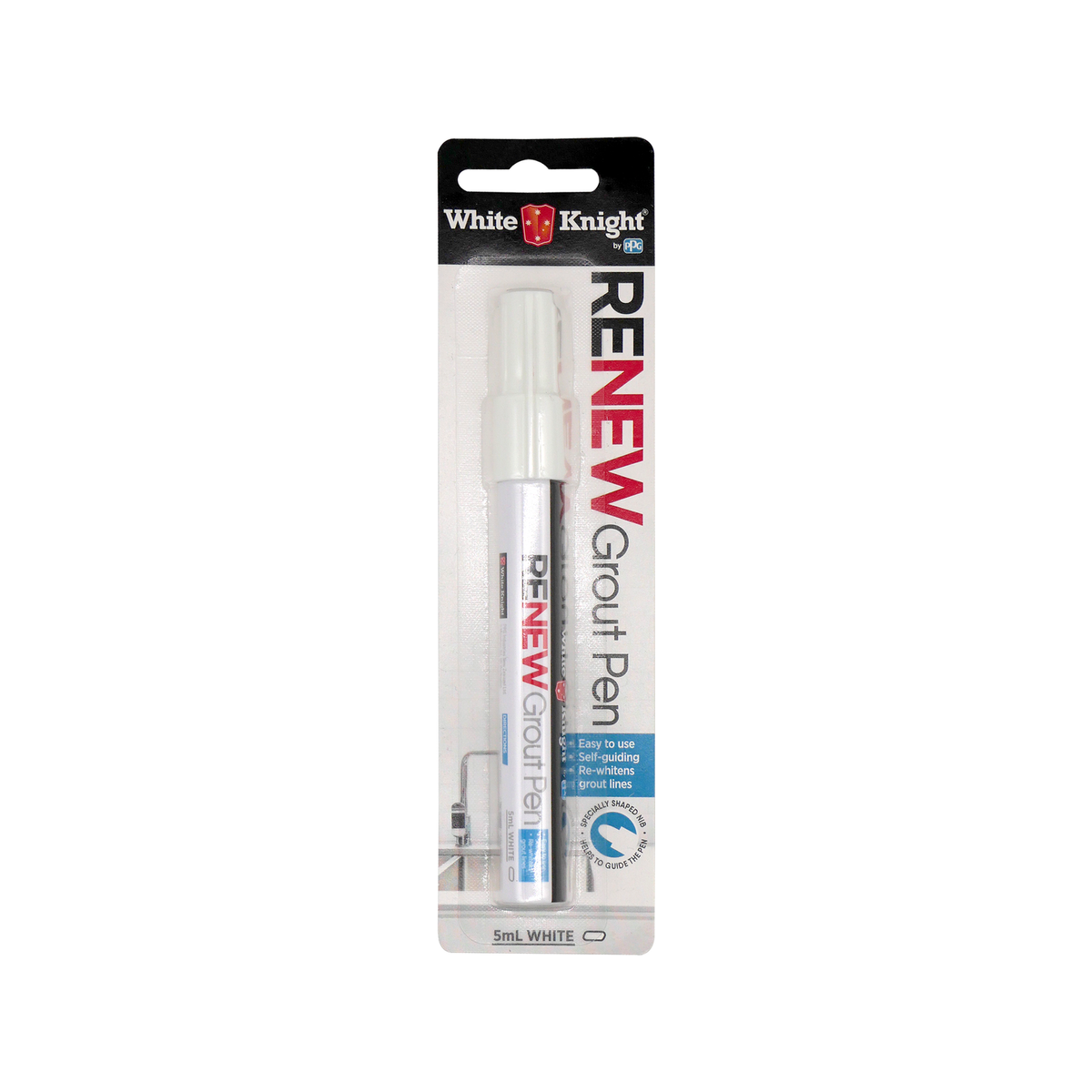 White Knight 5ml White Enamel Grout Pen - Waterproof