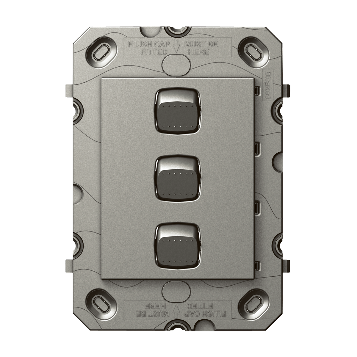 Hpm Arteor 3 Gang Wall Switch Grid - Magnesium - 113mm x 77mm - Modern Design - SuperSaverAU - view 1