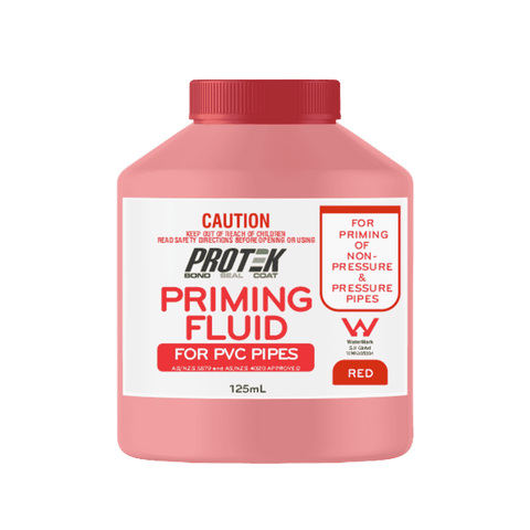 Protek 125ml Red Priming Fluid for PVC Pipe and Fittings