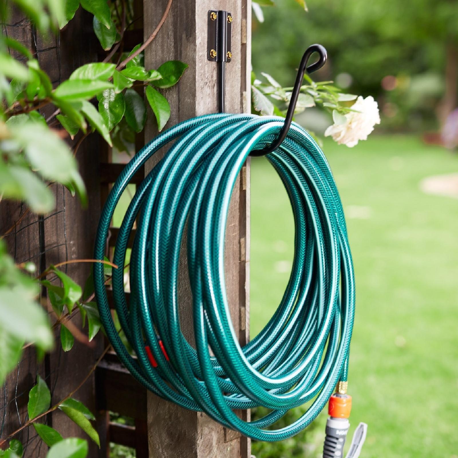 Rapid Heritage Wall Mount Hose Hook Powder Coated Steel 30m - Black