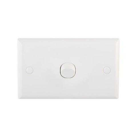DETA White Solid Plate Single Switch - 1 Gang - Polycarbonate - Durable - SuperSaverAU - view 1