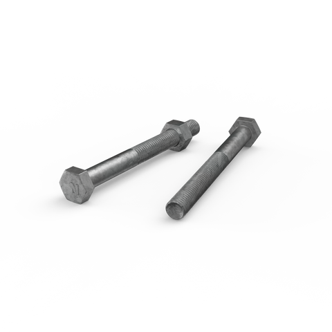 Zenith M10 x 100mm Hot Dip Galvanised Hex Head Bolt & Nut - 4.6 Grade Steel