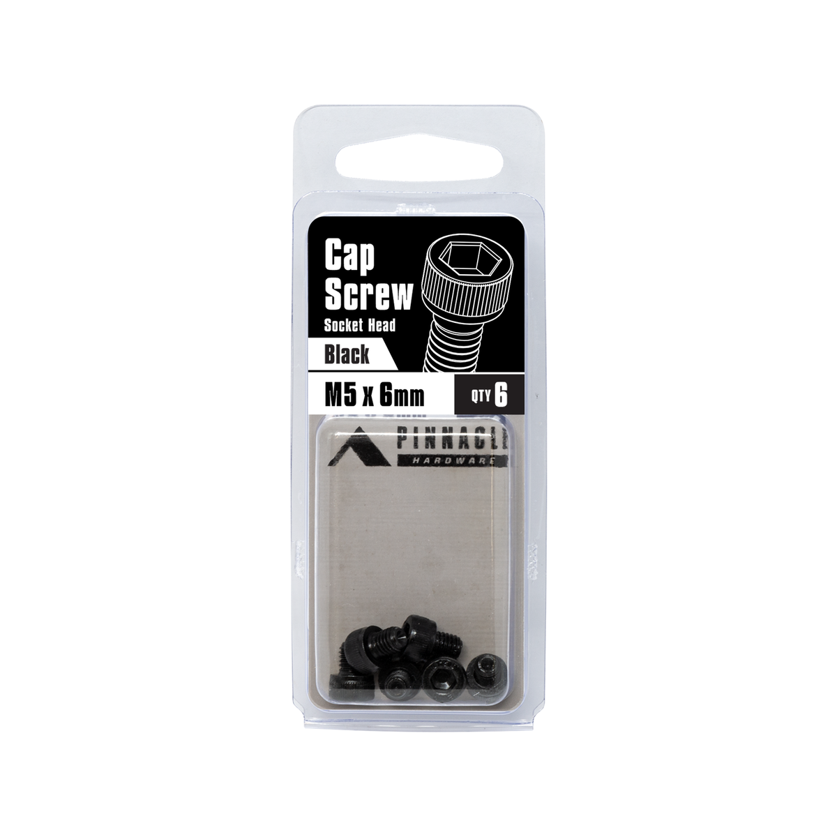 Pinnacle M5 x 6mm Steel Black Oxide Socket Head Cap Screw 6 Pack