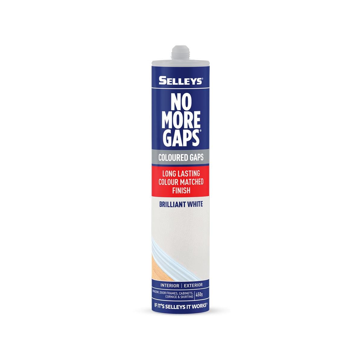 Selleys No More Gaps Paintable Acrylic Gap Filler Brilliant White 450g