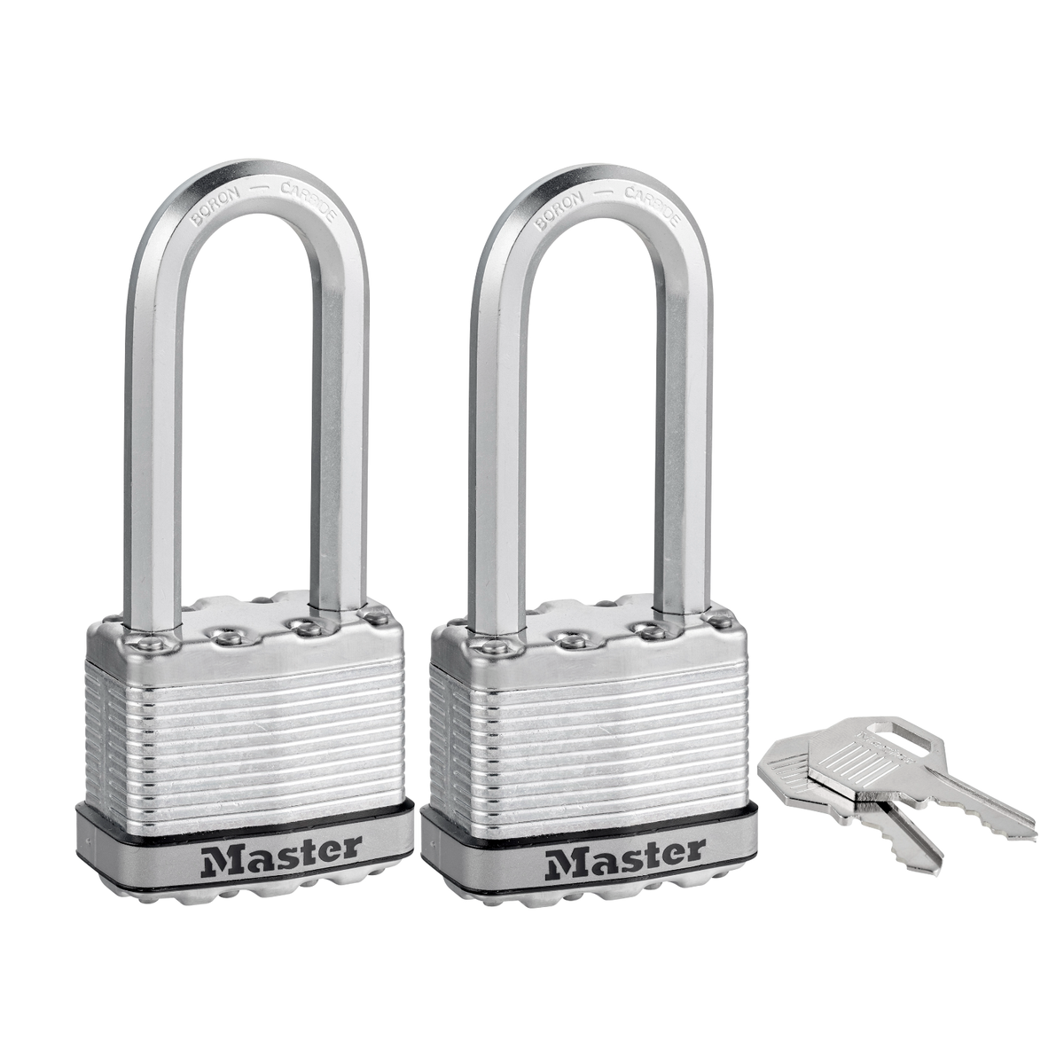 Master Lock 51mm Magnum Laminated Steel Padlock, 64mm Extra Long Shackle - 2 Pack