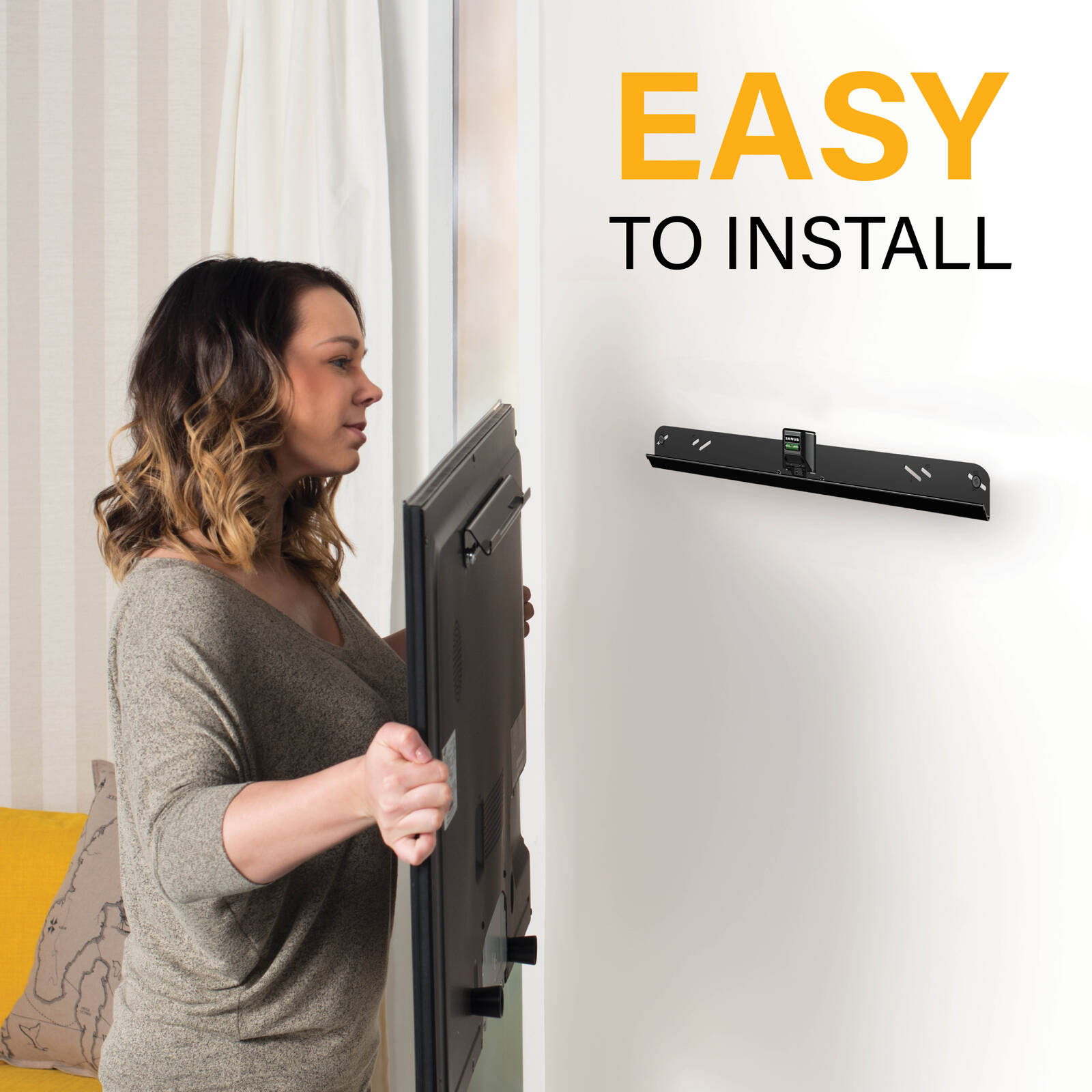 Sanus 42-90" Fixed TV Wall Mount, Low Profile, Fits Most Flat Panel TVs, Hardware Included