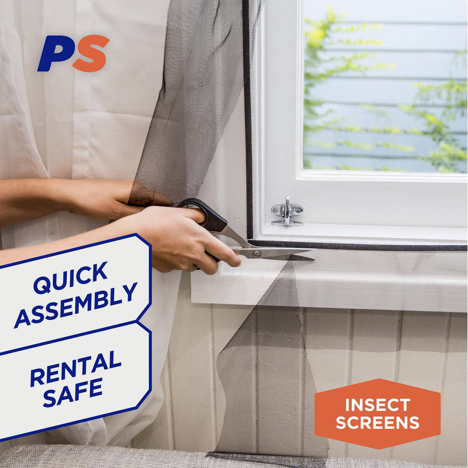 Permastik 2m x 2m Extra Large Black Removable Insect Screen Kit - Polyester