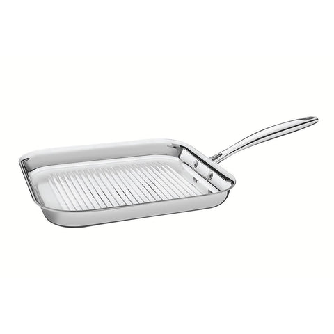 Tramontina Grano 28cm Tri-Ply Clad Skillet Grill Pan - Stainless Steel, Induction Compatible - 62159280