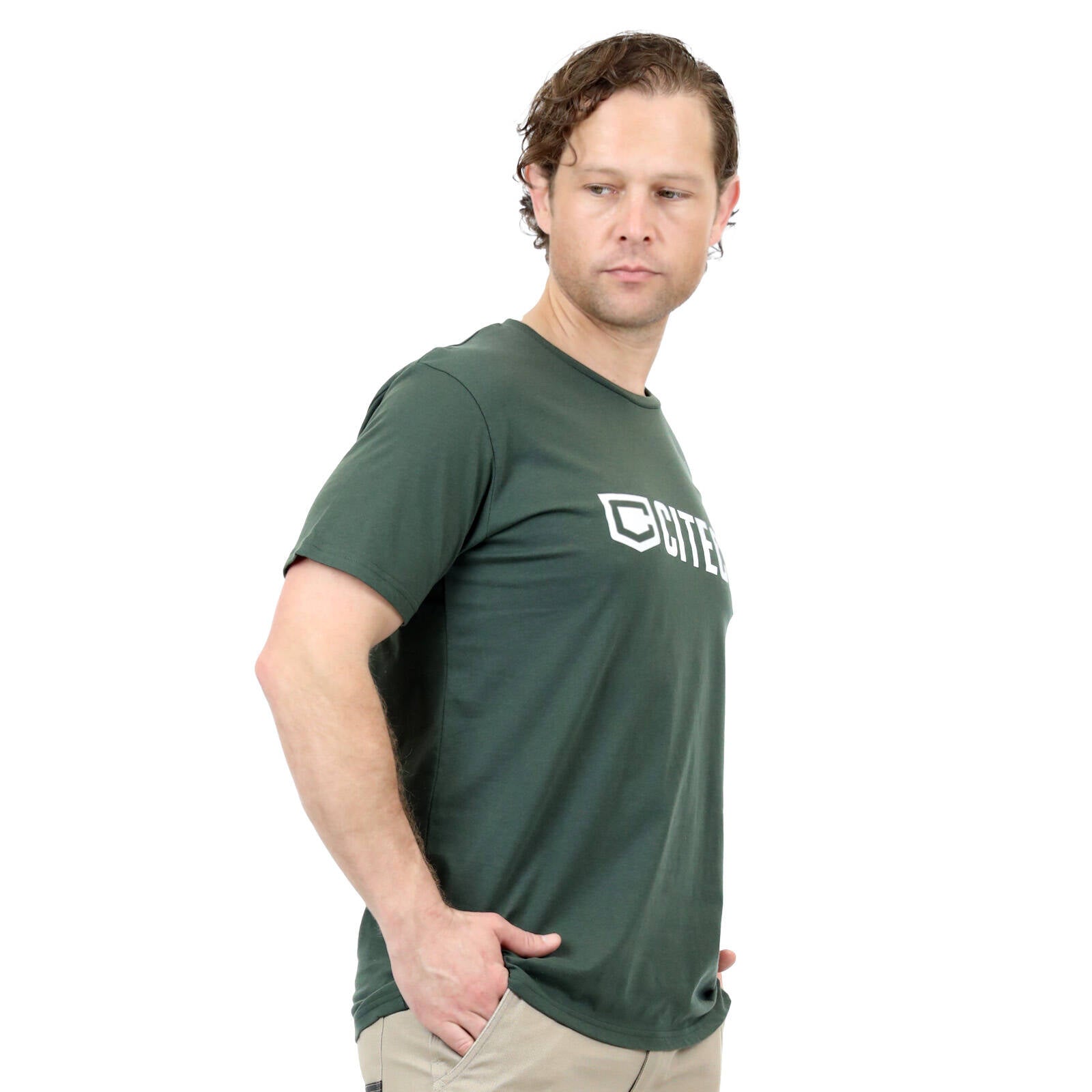 Citeco Khaki Tee - Men's Cotton/Polyester T-Shirt, Small