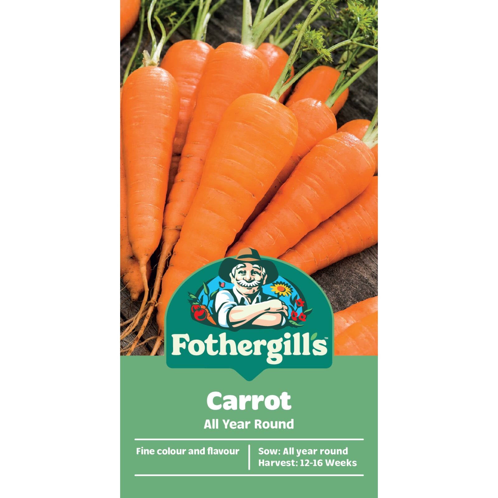 Mr Fothergill's All Year Round Carrot Seeds - Long Pointed Rich-Flavoured Roots