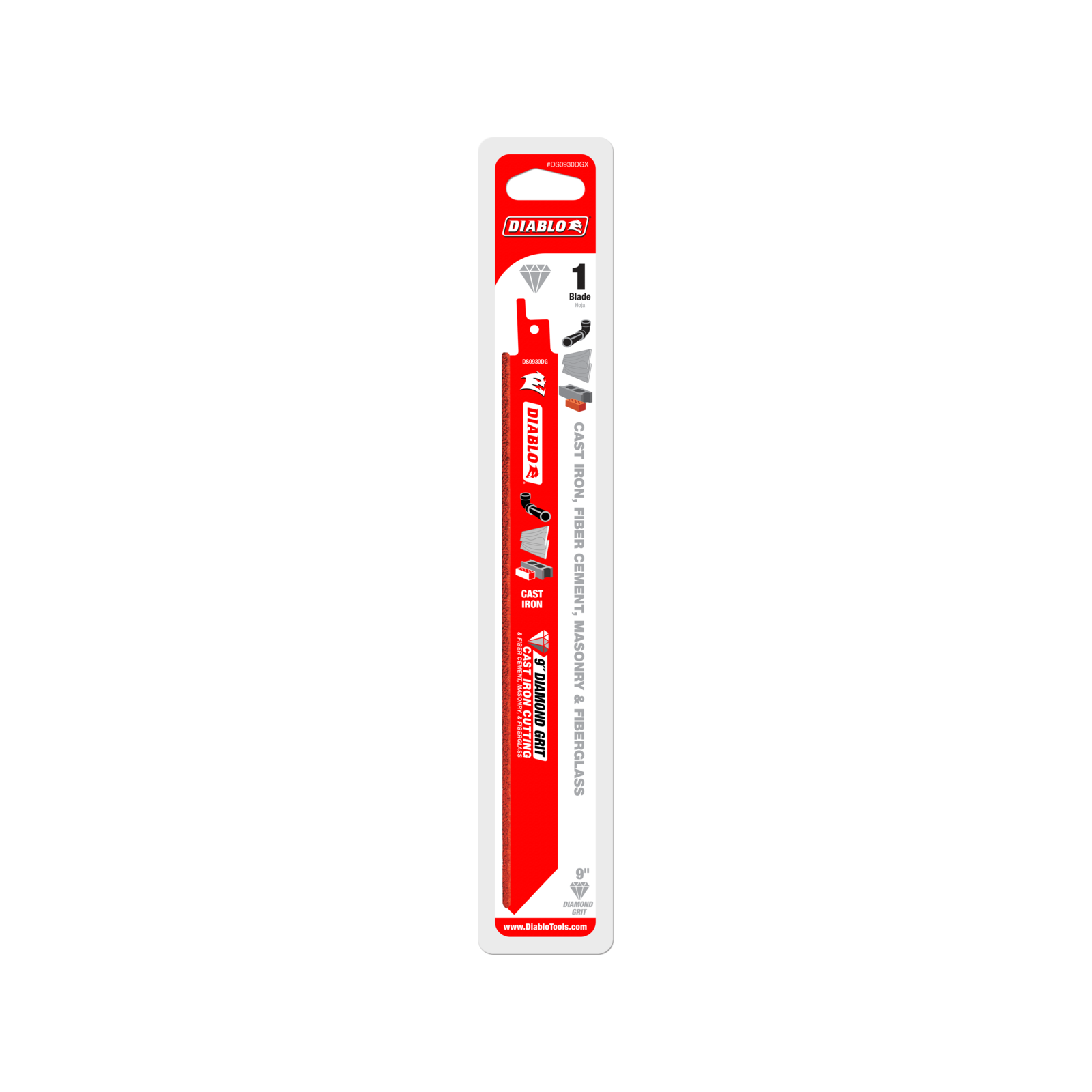 Diablo 9" Diamond Grit Reciprocating Saw Blade for Cast Iron and Masonry