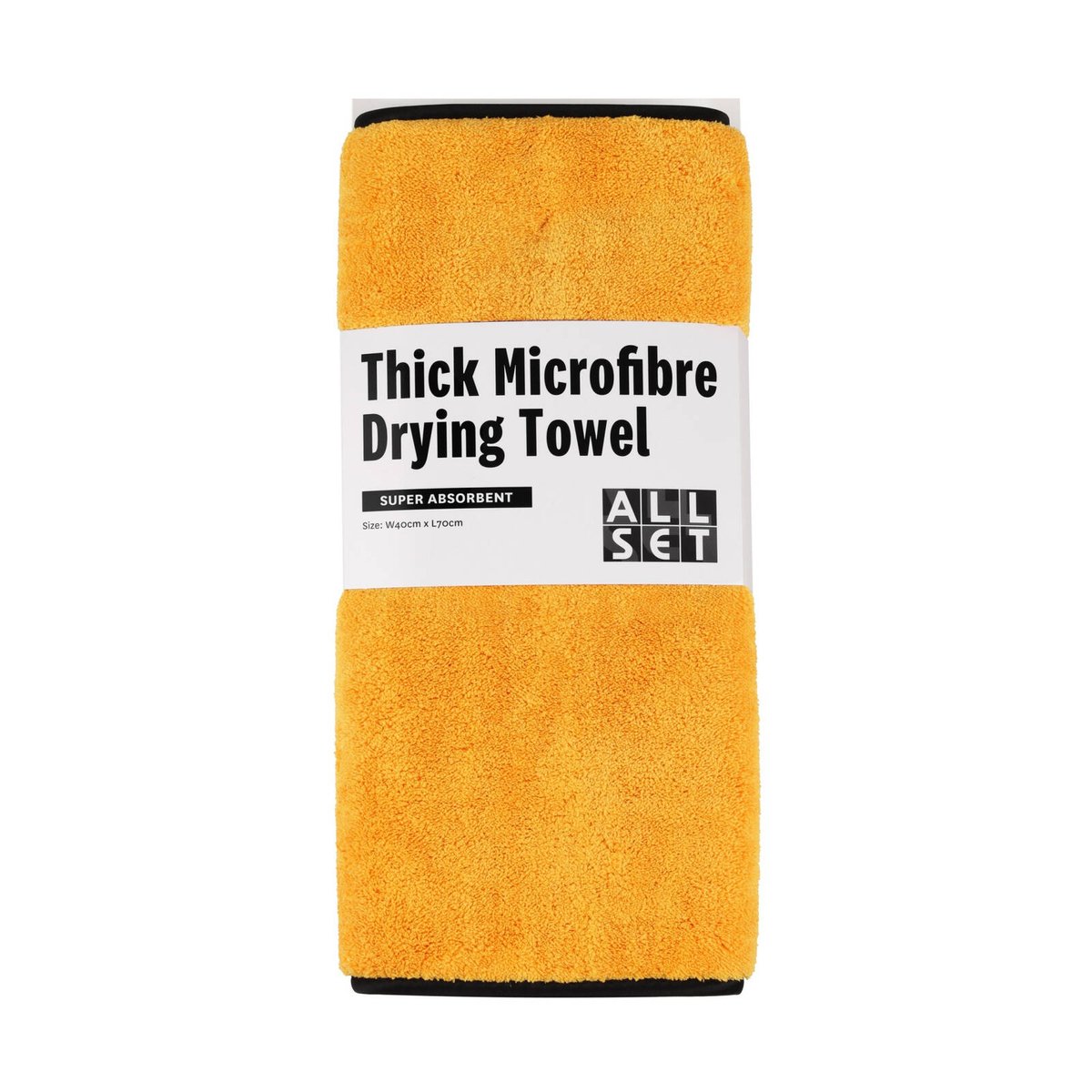 All Set 70 x 40cm Orange 1200gsm Microfibre Car Drying Towel, Streak-Free