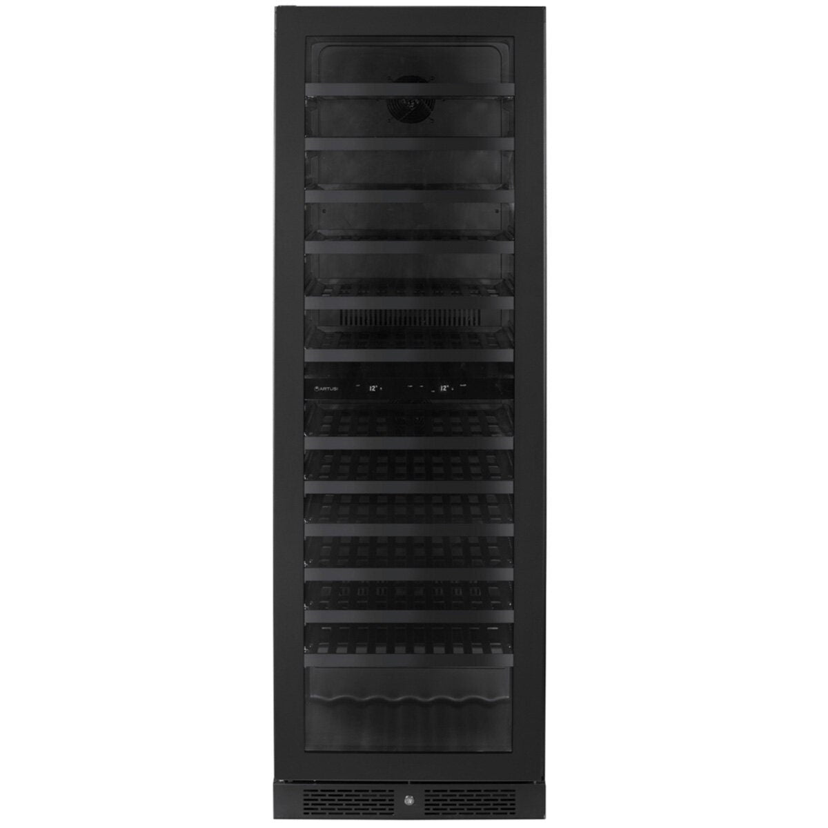 Artusi 125 bottle dual zone wine cellar - matte black, UV protected glass door, touch controls - AWC154BV