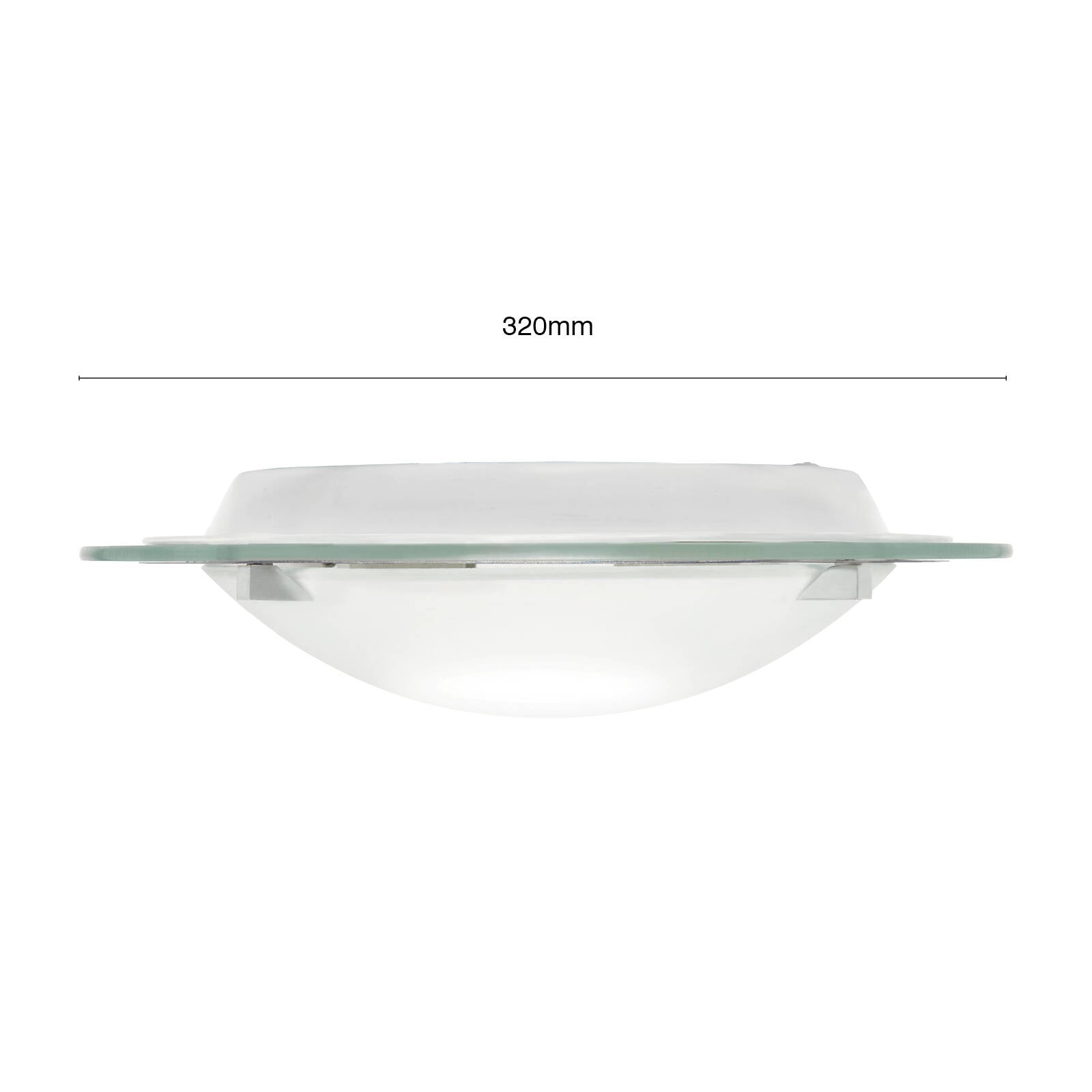 Brilliant Lighting Frances 32cm Satin Nickel Glass Round Ceiling Light 2xE27 240V 17564/13