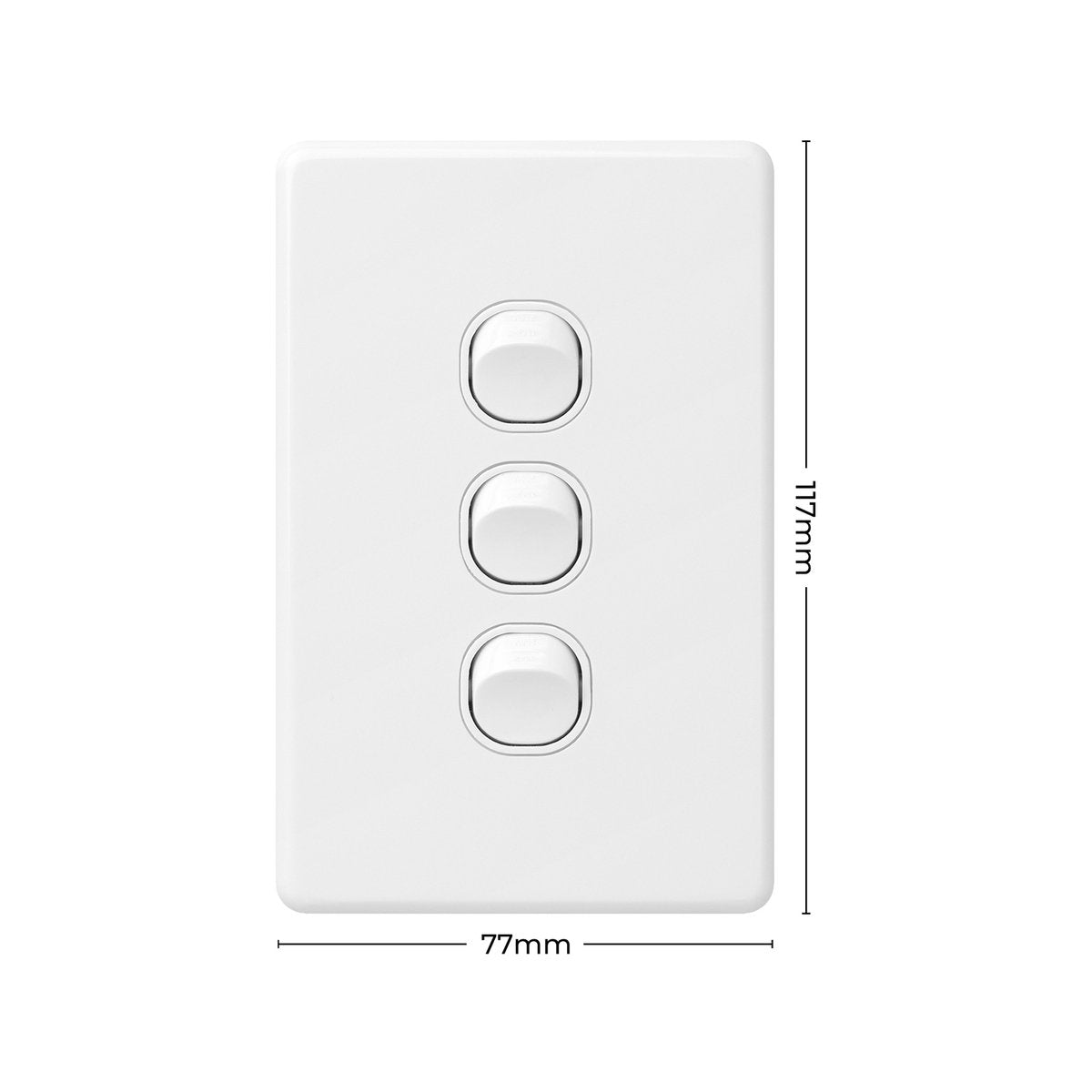DETA X6 Triple Vertical Switch 3 Gang White Polycarbonate 10A 240V