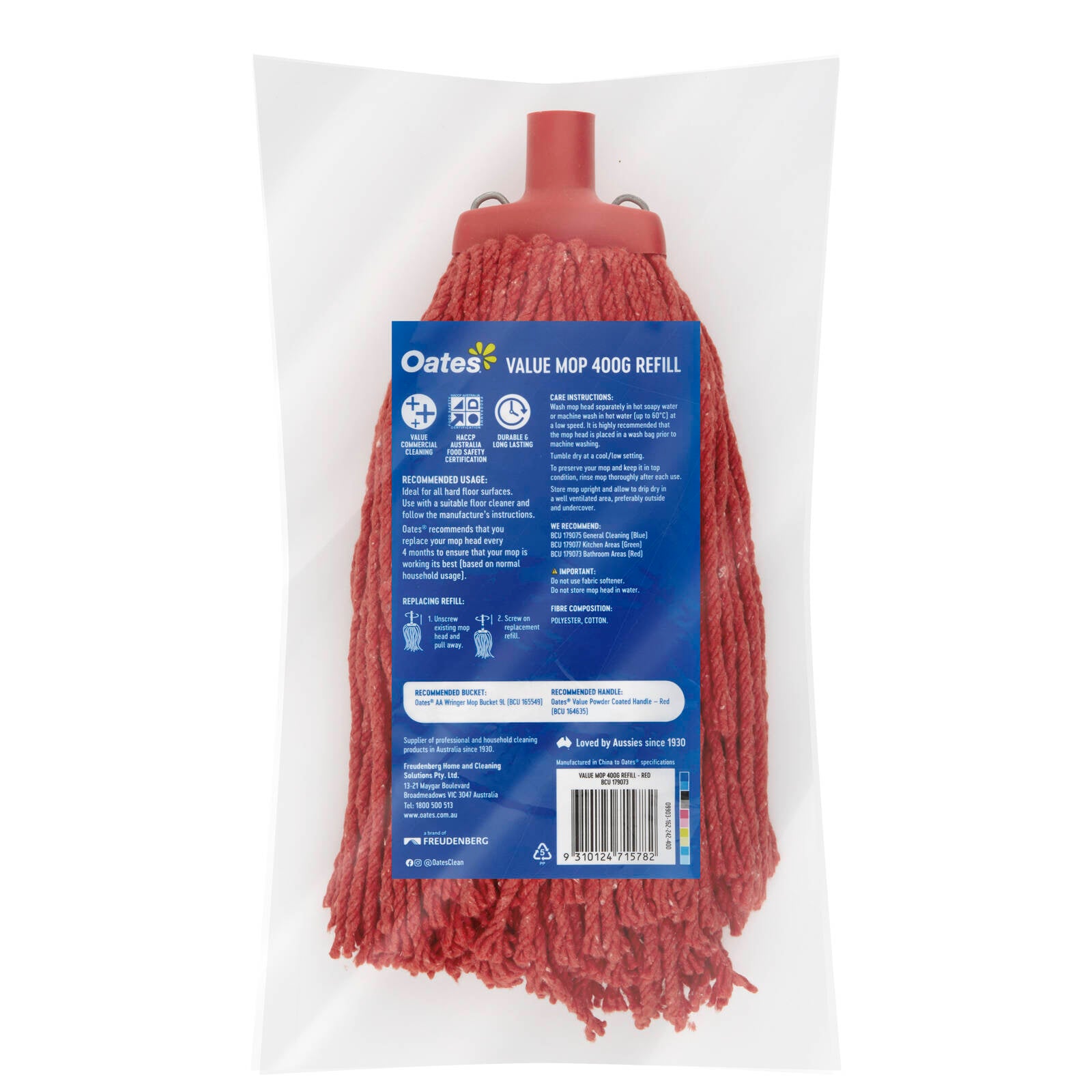 Oates 400g Red Value Mop Refill String