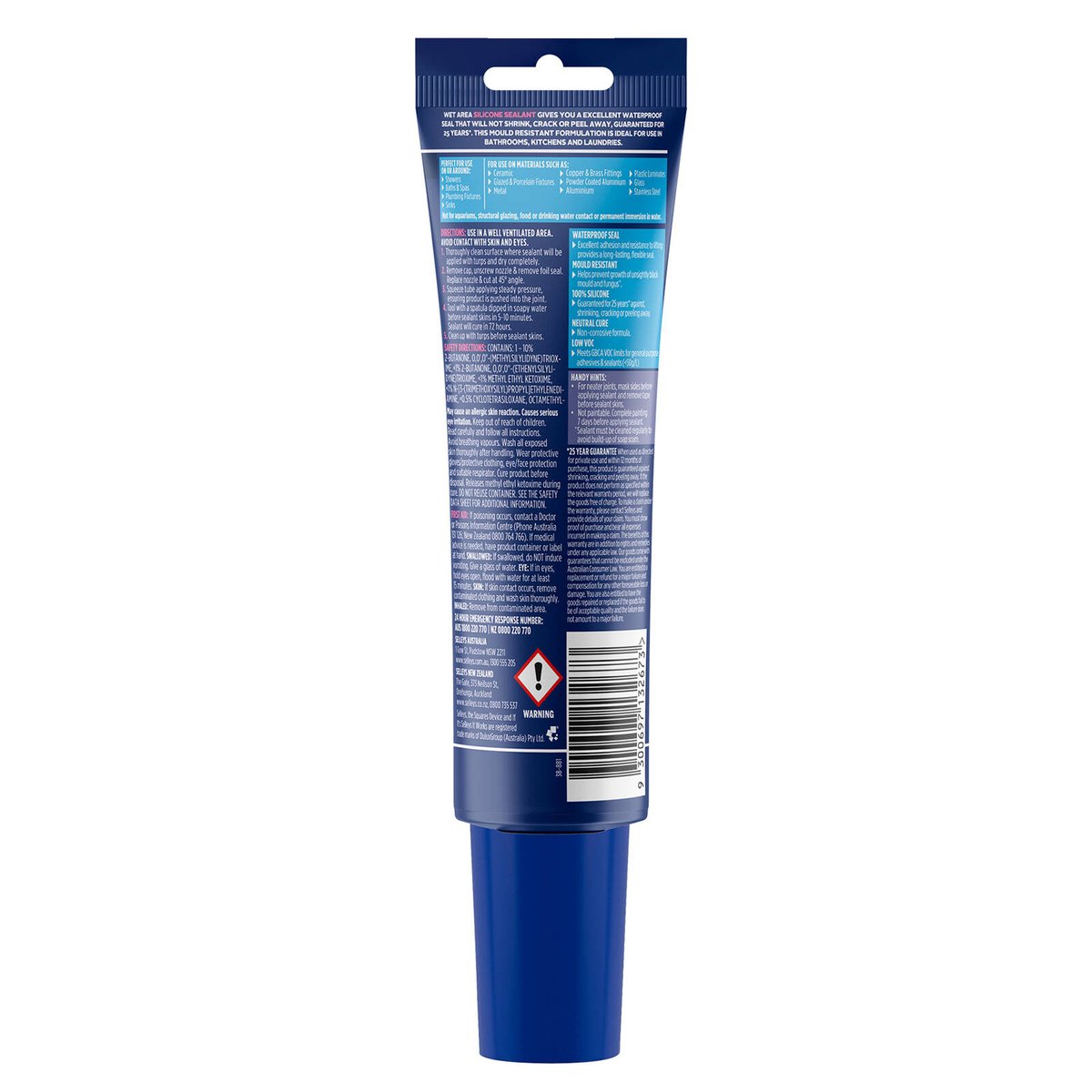 Selleys 90ml Clear Wet Area Silicone Sealant Indoor