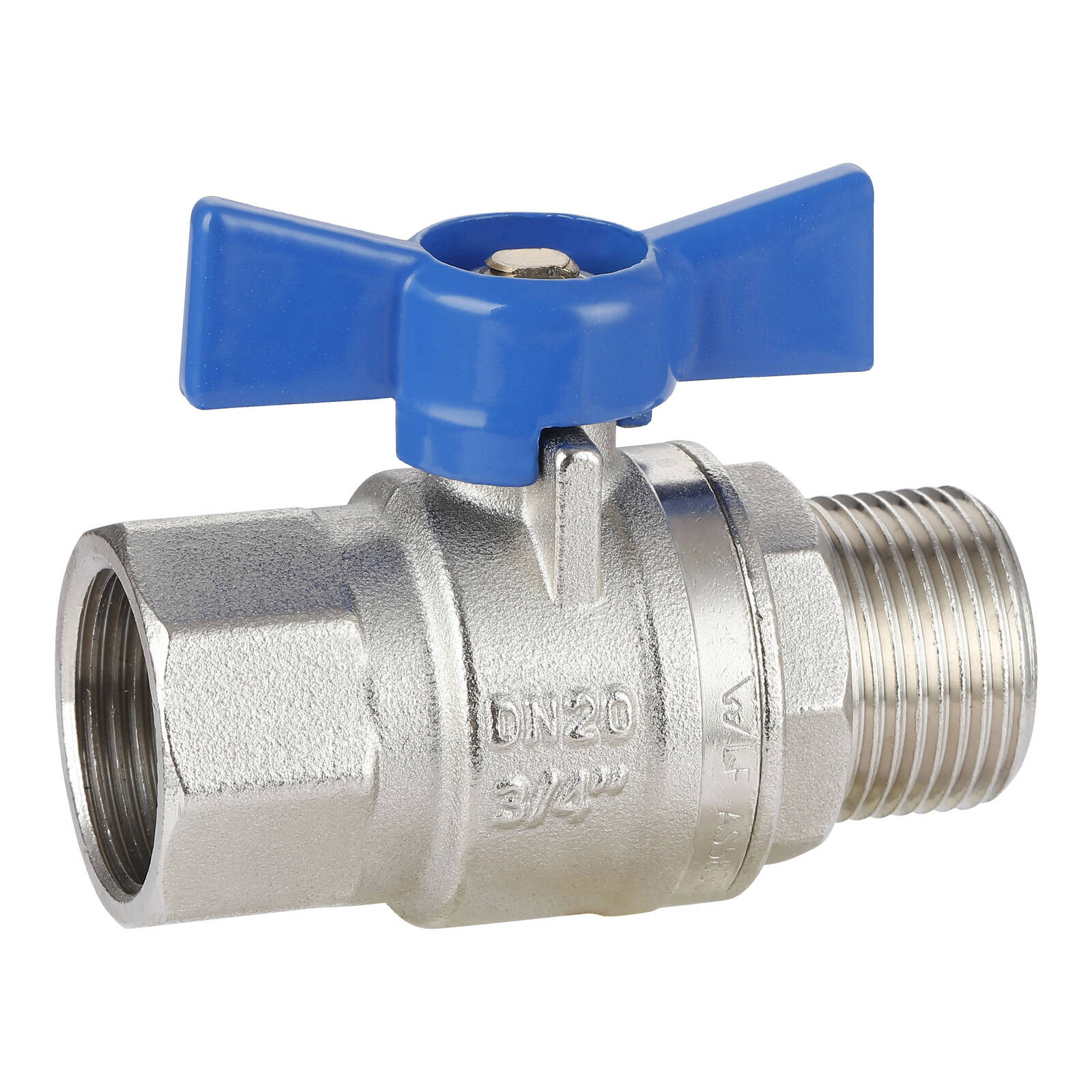EnduraSeal 20mm Male & Female Butterfly Handle Water Ball Valve, Lead Free Brass