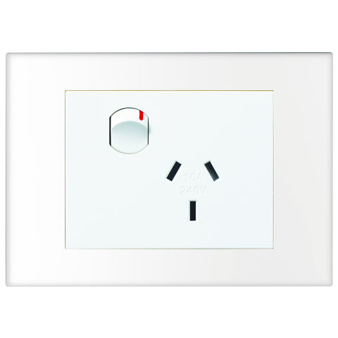 HPM VIVO Single Powerpoint, White 10A 240V Surface Mount Indoor
