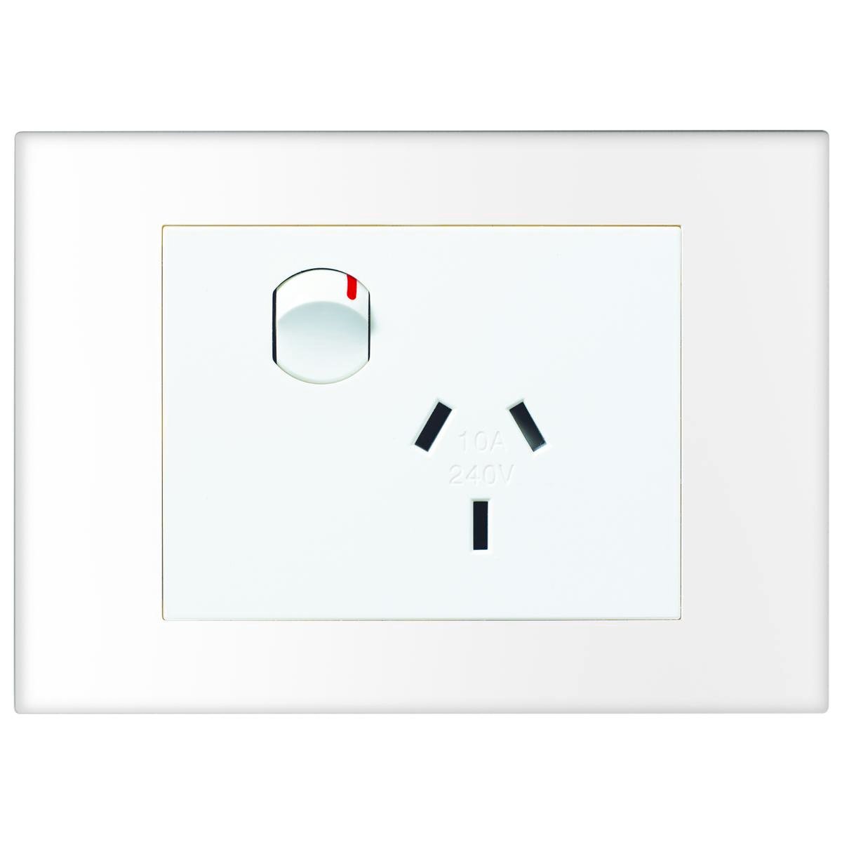 HPM VIVO Single Powerpoint, White 10A 240V Surface Mount Indoor