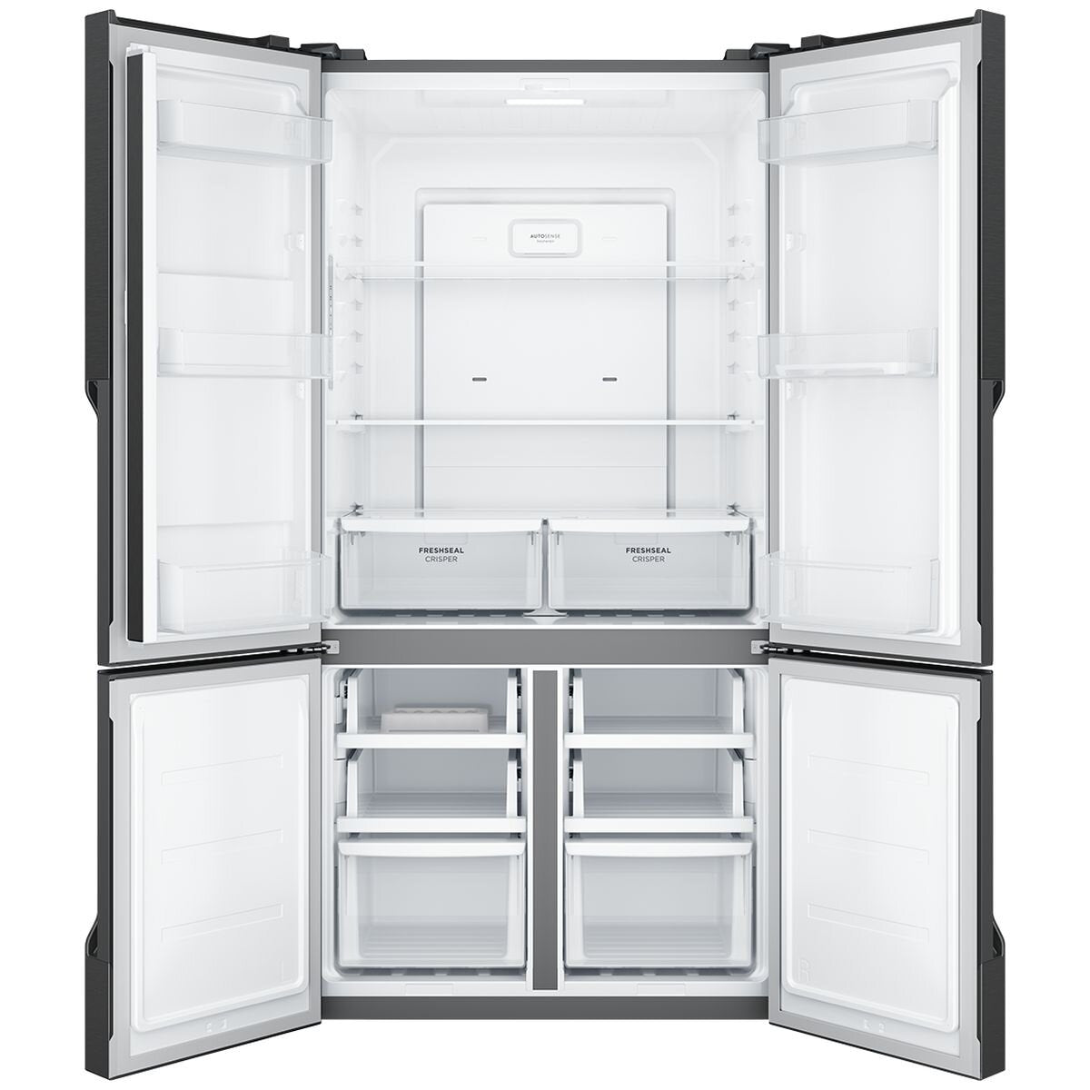 Westinghouse 564L French Door Fridge - Matte Charcoal Black, AutoSense Cooling, Sphere Ice Tray - WQE5700BD