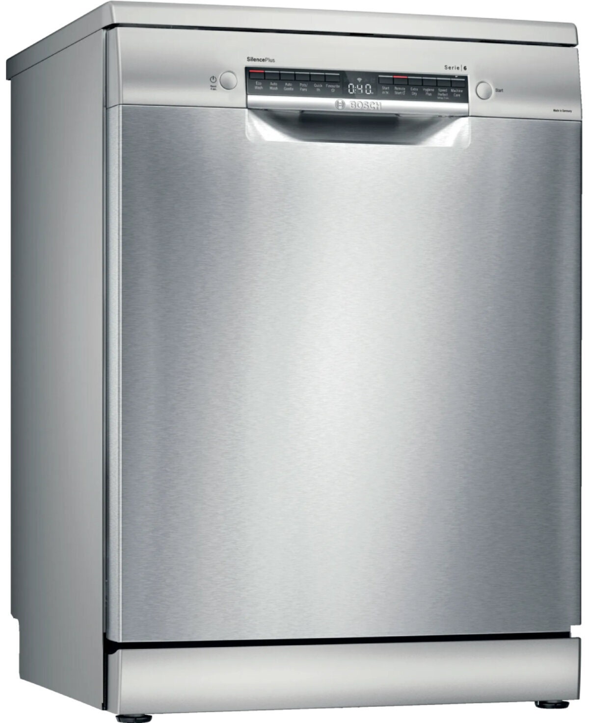 Bosch Series 6 60cm Freestanding Dishwasher - 14 Place Settings, Stainless Steel, Home Connect - SMS6HAI02A