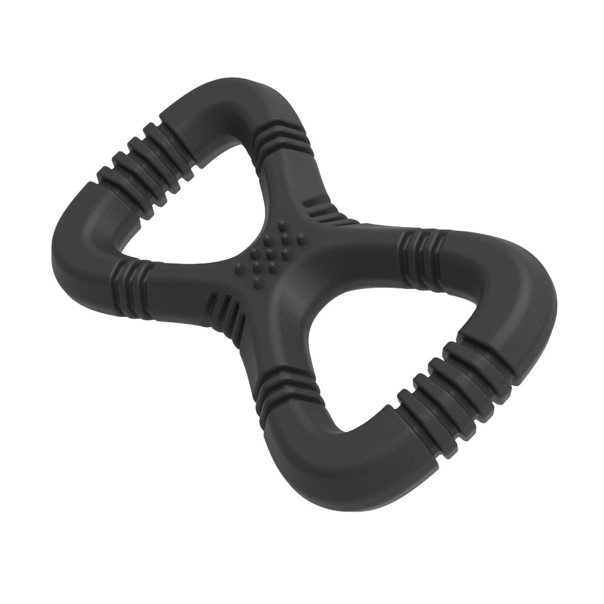 Gladiator Large Black Rubber Tug Dog Toy - Tough Interactive Chew