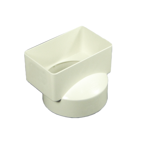 Icon Plastics 100 x 65mm to 90mm White PVC Downpipe Adaptor